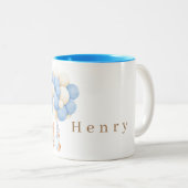 ウッドランドベアーボーイ1st誕生日パーティーパステル ツートーンマグカップ (正面右)