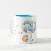 ウッドランドベアーボーイ1st誕生日パーティーパステル ツートーンマグカップ (正面左)