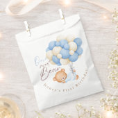 ウッドランドベアーボーイ1st誕生日パーティーパステル フェイバーバッグ (クリップ留めされた状態)