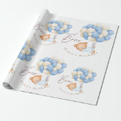 ウッドランドベアーボーイ1st誕生日パーティーパステル ラッピングペーパー (アンロールド)