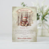 ウッドランドベアーリーウェイホリデーボーイベビーシャワー サンキューカード (スタンド正面)