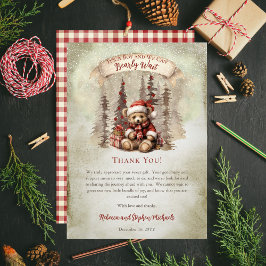 ウッドランドベアーリーウェイホリデーボーイベビーシャワー サンキューカード