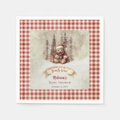 ウッドランドベアーリーウェイホリデーボーイベビーシャワー スタンダードカクテルナプキン (正面)