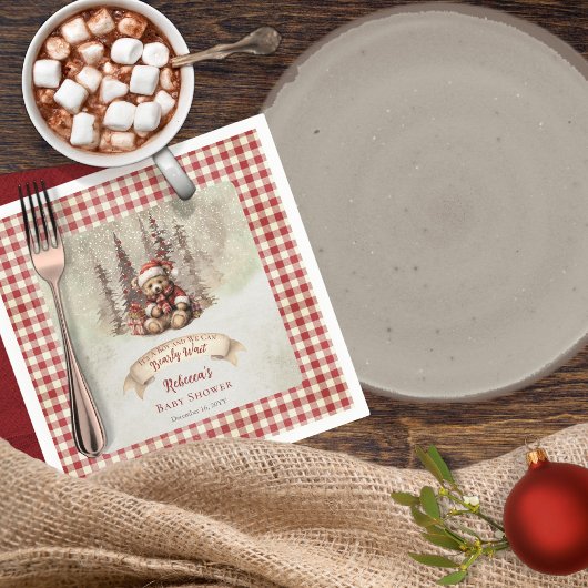 ウッドランドベアーリーウェイホリデーボーイベビーシャワー スタンダードカクテルナプキン