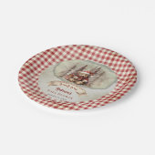 ウッドランドベアーリーウェイホリデーボーイベビーシャワー ペーパープレート (アングル)