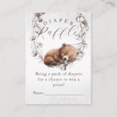 ウッドランドベア冬おむつラッフルベビーシャワー エンクロージャーカード (正面)