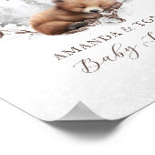 ウッドランドベア冬の赤ちゃんシャワーへようこそ ポスター (角)