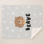 ウッドランドベア動物防宝模様 シェルパブランケット (正面(横))