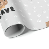 ウッドランドベア動物防宝模様 ラッピングペーパー (ロールコーナー)