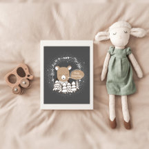 ウッドランドベア子供部屋ポスター