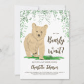 ウッドランドベア男女兼用ベビーシャワー 招待状 (正面)
