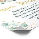 ウッドランドベア緑の金ゴールドおむつ思考サイン ポスター (角)