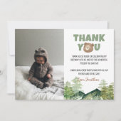 ウッドランドベア誕生日写真サンキューカード サンキューカード (正面)