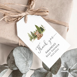 ウッドランドベア赤ちゃんシャワーありがとうギフトラベル ギフトタグ