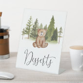 ウッドランドベア赤ちゃんシャワーデザート 台座サイン (インサイチュ)