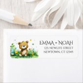 ウッドランドベア赤ちゃんシャワー差出人住所ラベル ラベル (インサイチュ)