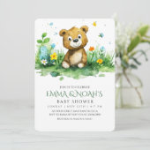 ウッドランドベア赤ちゃんシャワー招待状 招待状 (スタンド正面)