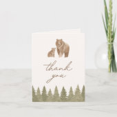 ウッドランドベア赤ちゃんシャワー サンキューカード (正面)
