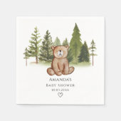 ウッドランドベア赤ちゃんシャワー スタンダードカクテルナプキン (正面)