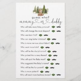 ウッドランドベア赤ちゃんシャワー"誰を推測"ゲーム