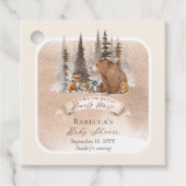 ウッドランドベア |動物が男の子の赤ちゃんのシャワーを待つ フェイバータグ (正面)