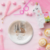 ウッドランドベア |動物が男の子の赤ちゃんのシャワーを待つ ペーパープレート (パーティー)