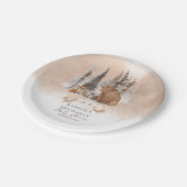 ウッドランドベア |動物が男の子の赤ちゃんのシャワーを待つ ペーパープレート (アングル)