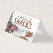 ウッドランドベア – 木製の軽食のサインビュッフェカード (正面)