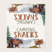 ウッドランドベア – 木製の軽食のサインビュッフェカード (外部フラット)
