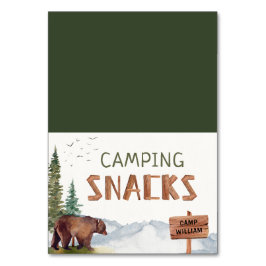 ウッドランドベア – 木製の軽食のサインビュッフェカード  テーブルナンバー