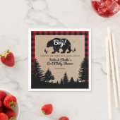 ウッドランドベアLumberjack共編ボーイベビーシャワー スタンダードカクテルナプキン (インサイチュ)