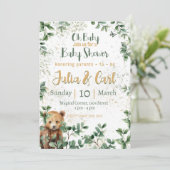 ウッドランドベイビーシャワーテンプレートシリーズ02 招待状 (スタンド正面)