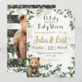 ウッドランドベイビーシャワーテンプレート02 招待状 (正面/裏面)