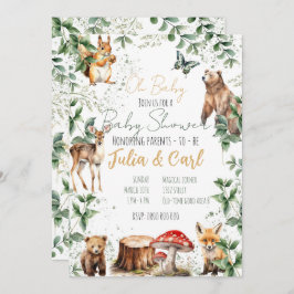 ウッドランドベイビーシャワーリーズ01 招待状