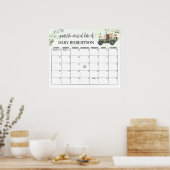 ウッドランドベイビーシャワー出産予定日予想カレンダー ポスター (キッチン)