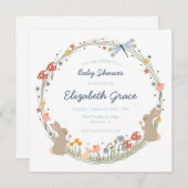 ウッドランドベイビーシャワー招待状 招待状 (正面/裏面)