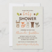 ウッドランドベイビーシャワー招待状 招待状 (正面)