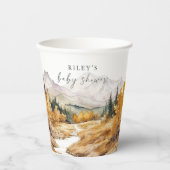 ウッドランドベイビーシャワー紙カップ素朴フォレストボーイ 紙コップ (正面)