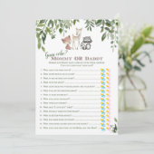 ウッドランドベイビーシャワー　ママ？パパ？当てっこゲーム 招待状 (スタンド正面)