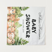 ウッドランドベイビーボーイシャワーパーティーの写真撮影 タペストリー (正面(横))