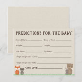 ウッドランドベイビー予測カード 赤ちゃんのシャワー インビテーションポストカード (正面/裏面)