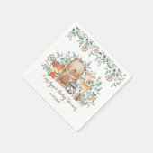 ウッドランドベビーお洒落アニマルフォレストパーティー スタンダードカクテルナプキン (角)
