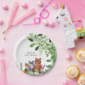 ウッドランドベビーの森の友人グリーンデザート ペーパープレート (パーティー)