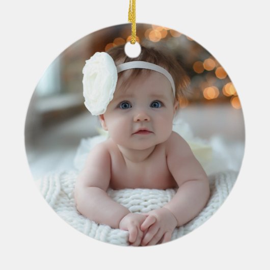 ウッドランドベビーの第1回クリスマス2面写真 セラミックオーナメント (裏面)