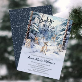 ウッドランドベビーアニマルズウィンターボーイベビー散布機 招待状