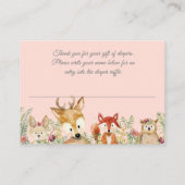 ウッドランドベビーガール鹿キツネバニーおむつラッフル エンクロージャーカード (裏面)