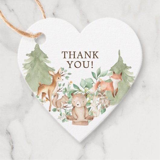 ウッドランドベビーシャワーお気に入りギフトラベル フェイバータグ (正面)