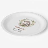 ウッドランドベビーシャワーかわいいヘッジホッグ紙プレート ペーパープレート (アングル)