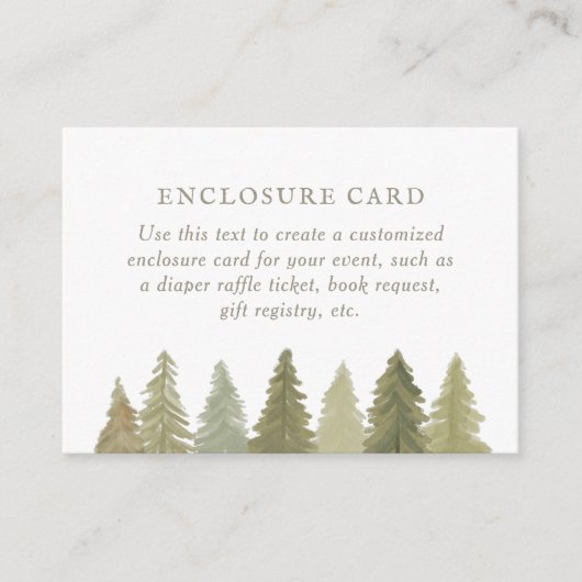 ウッドランドベビーシャワーカスタム エンクロージャーカード (正面)
