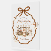 ウッドランドベビーシャワーギンガムニュートラル アクリルサイン (傾斜)